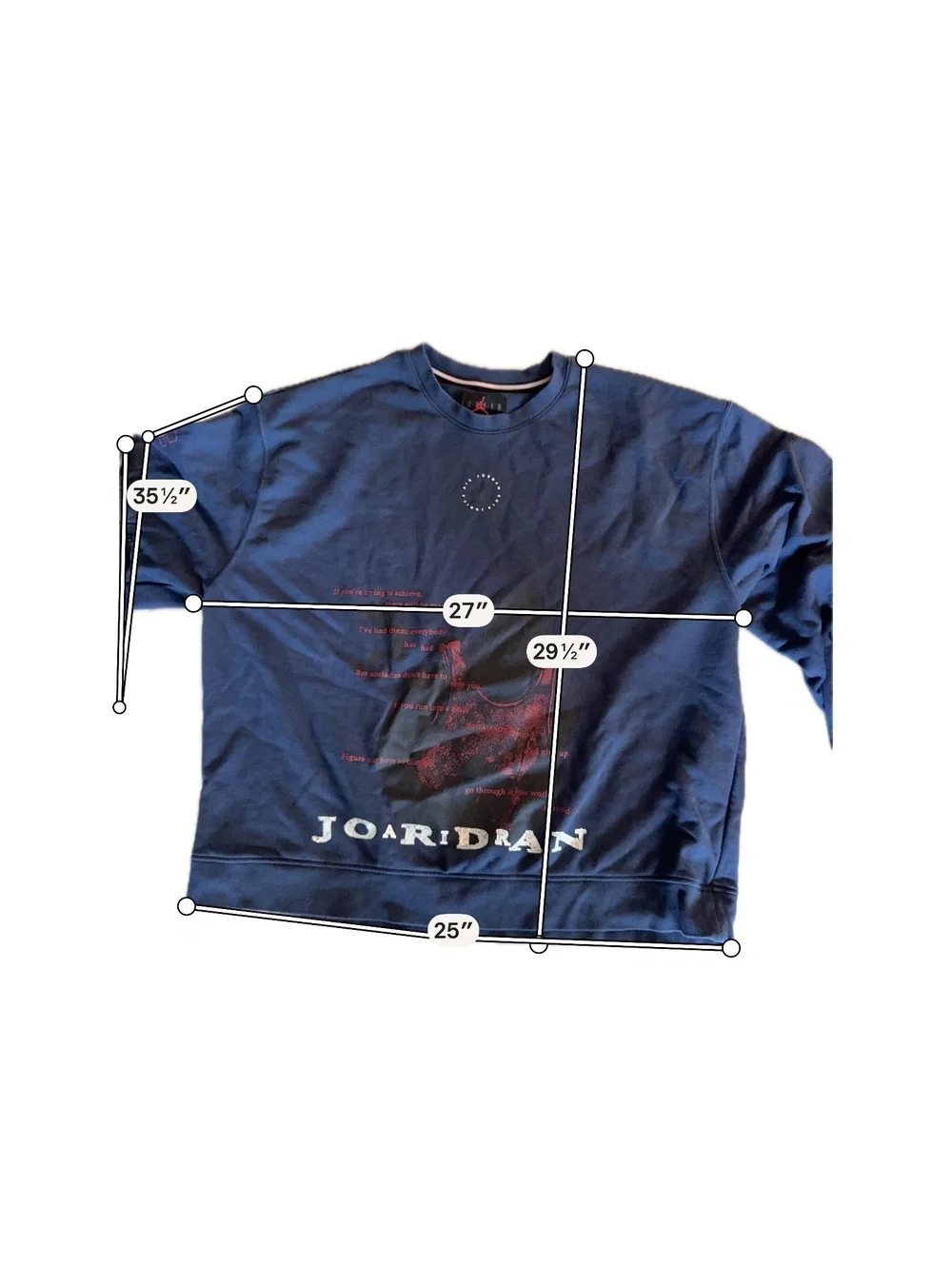 Jordan Navy Blue Crewneck Sweatshirt with Graphic Print